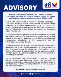 Read more about the article OPEN RESPONSE TO DTI SECRETARY MA. CRISTINA A. ROQUE: Goodness, Madam Secretary, Why So Defensive?