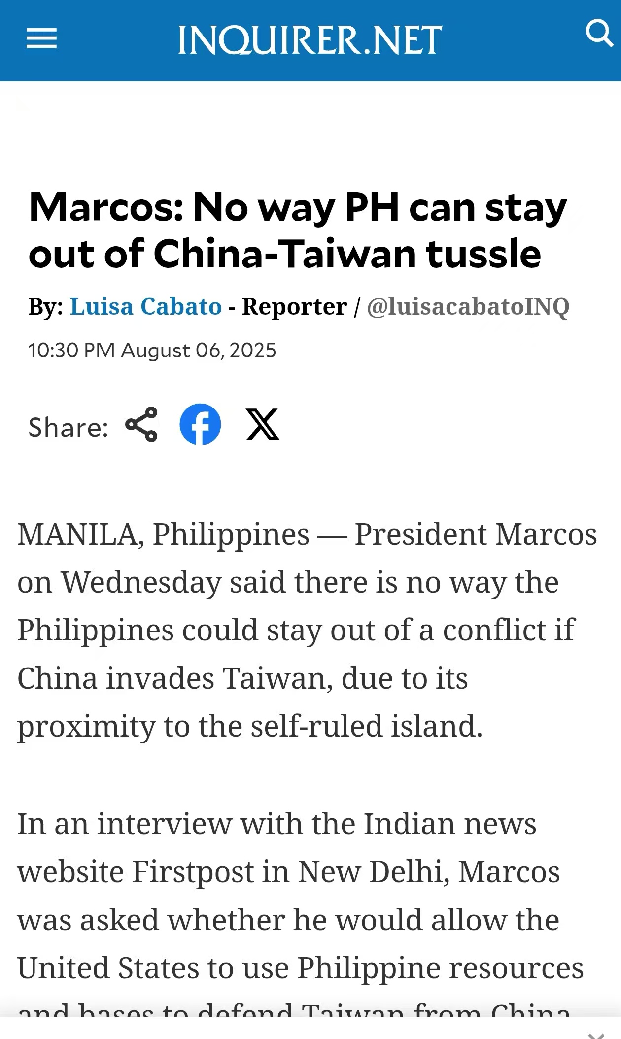 Read more about the article Taiwan Strait, Philippine Bait: Marcos Jr. and the Art of Geopolitical Suicide