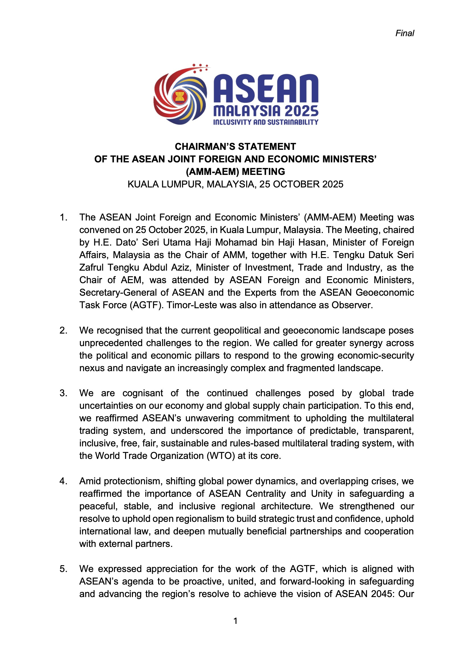 Read more about the article ASEAN’s Geoeconomic Awakening, PH Incoming ASEAN Chairmanship, and Reasserting Regional Relevance Amid Global Fragmentation