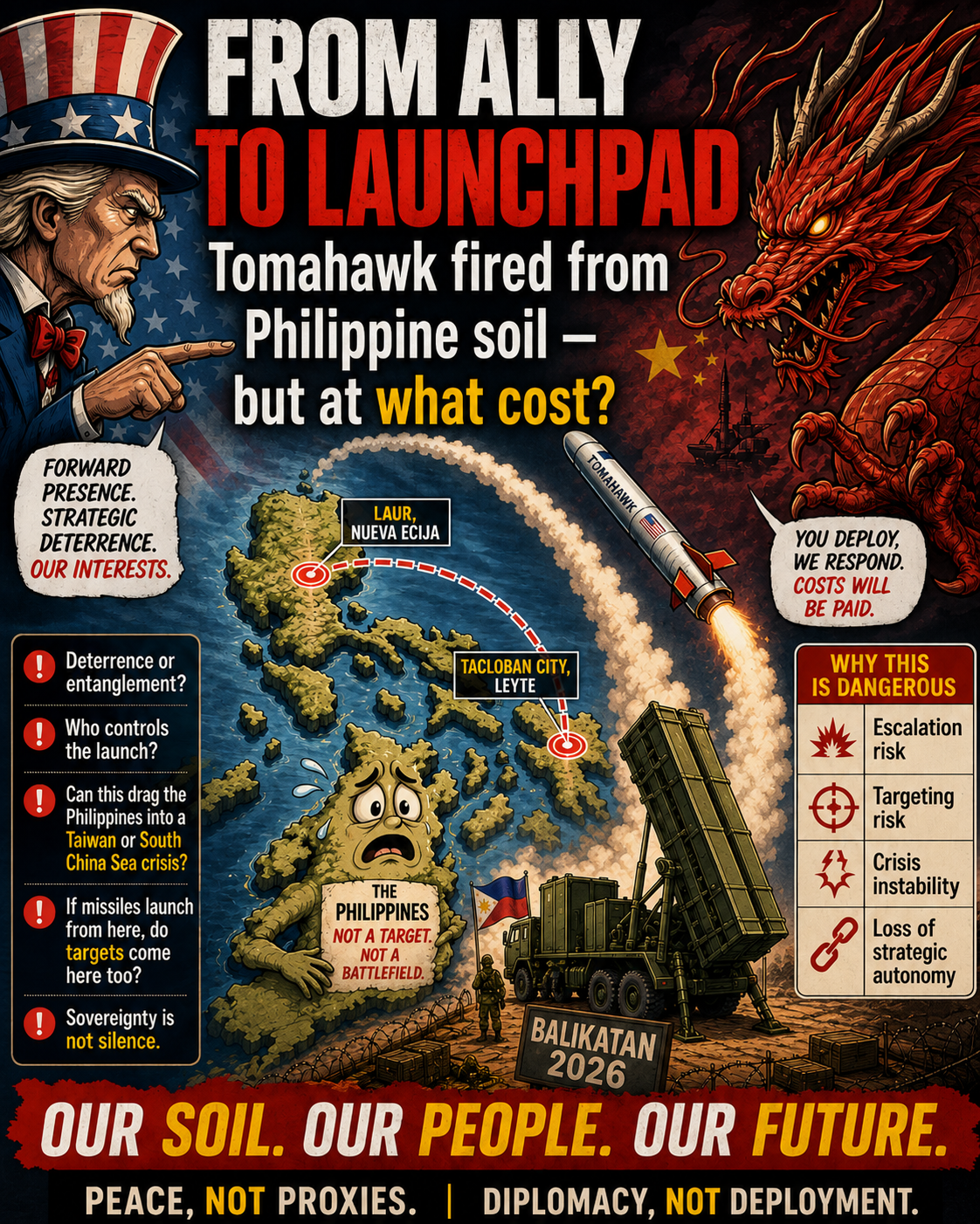 Read more about the article From Ally to a U.S. Launchpad?: The Dangerous Politics of Firing Tomahawks from Philippine Soil